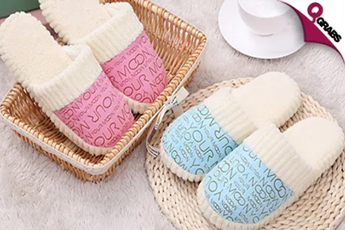 For QR29, Increase Your Coziness with Cotton-Padded Home Slippers Available in Two Comfy Colors! (QR72 Value)